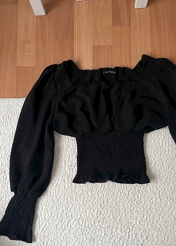 Uzun Kollu Siyah Kadın Bluz - Görsel 2