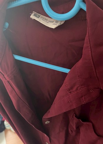 Bordo Kemerli Gömlek elbise - Görsel 5