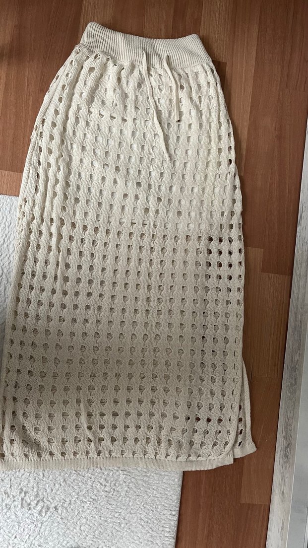 Bej Örgü Bohem Kadın Uzun Etek - Görsel 2