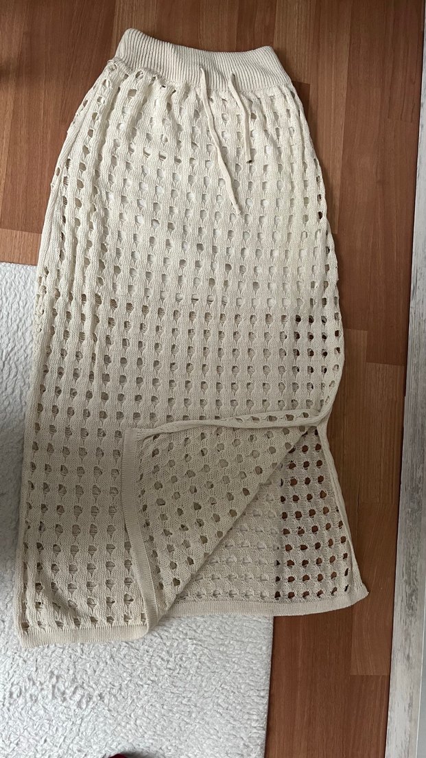 Bej Örgü Bohem Kadın Uzun Etek - Görsel 4