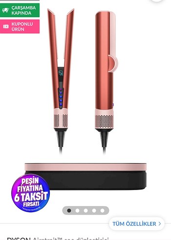 Pembe Dyson Airstrait Saç Düzleştirici  - Görsel 8
