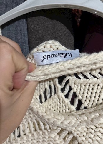 Krem Örgü Kadın Kazak - Görsel 3