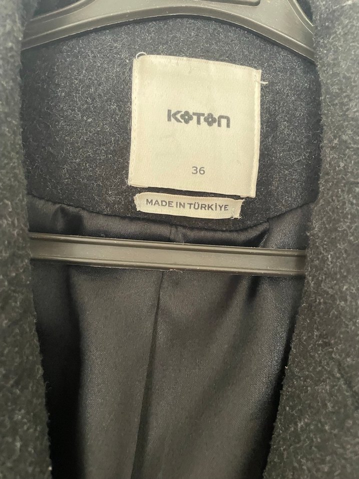 Koyu Gri Uzun Kaban - Görsel 2