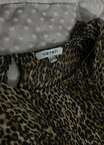 Leopar Desenli Transparan Kadın Bluz - Görsel 3