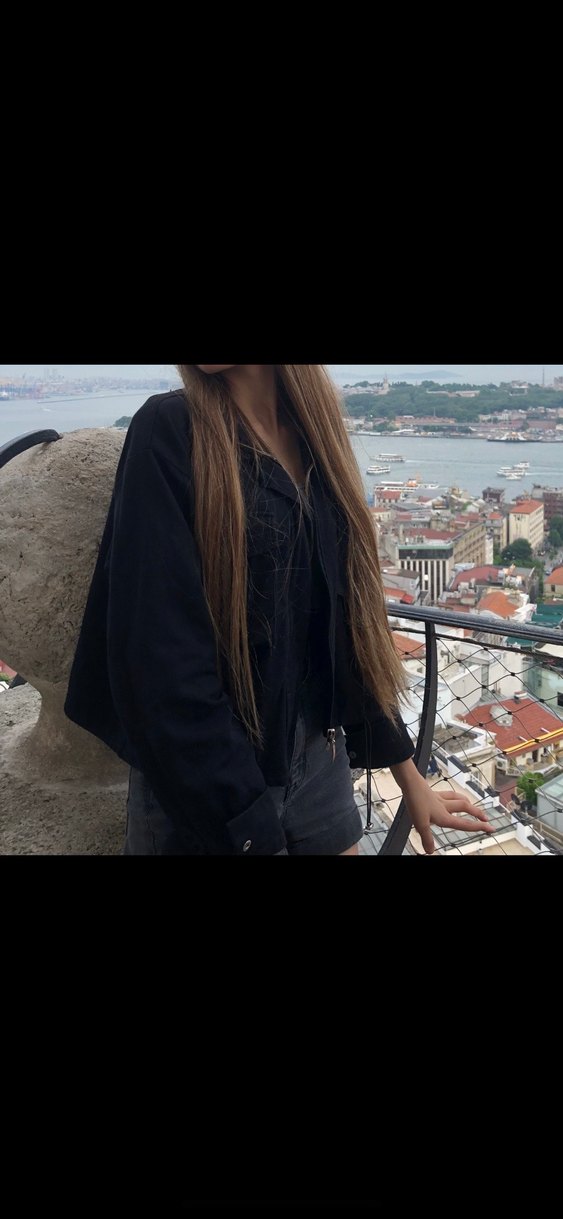 Kadın Siyah Düğmeli Kot Ceket - Görsel 2