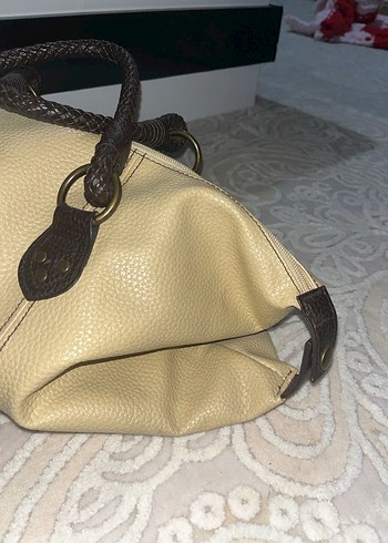 Bej Deri Tokalı Kadın Çantası - Görsel 2