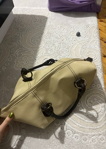 Bej Deri Tokalı Kadın Çantası - Görsel 4