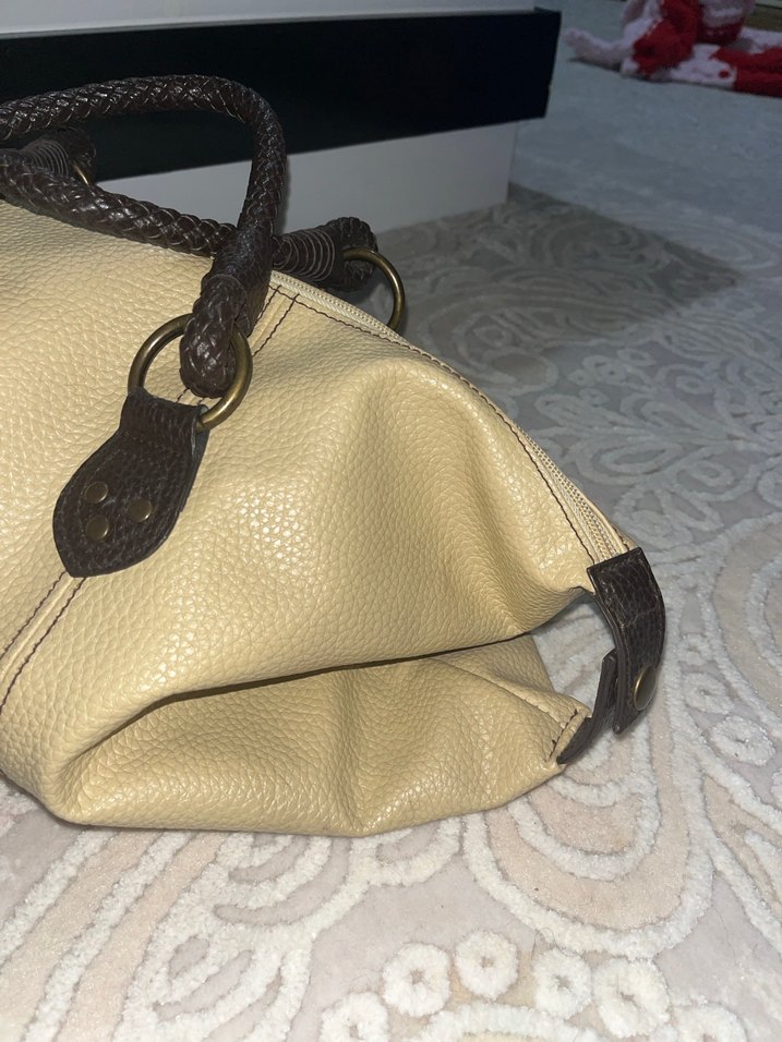 Bej Deri Tokalı Kadın Çantası - Görsel 2