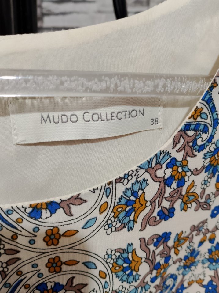 Bohem Desenli Kısa Kollu Detaylı Bluz - Görsel 2