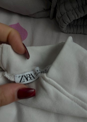 Gri Yüksek Yakalı Kadın uzun kollu crop - Görsel 2