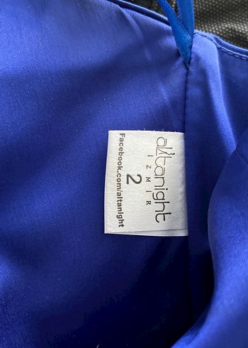 Mavi Drapeli Uzun Abiye Elbise - Görsel 4