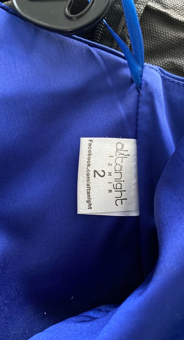 Mavi Drapeli Uzun Abiye Elbise - Görsel 4