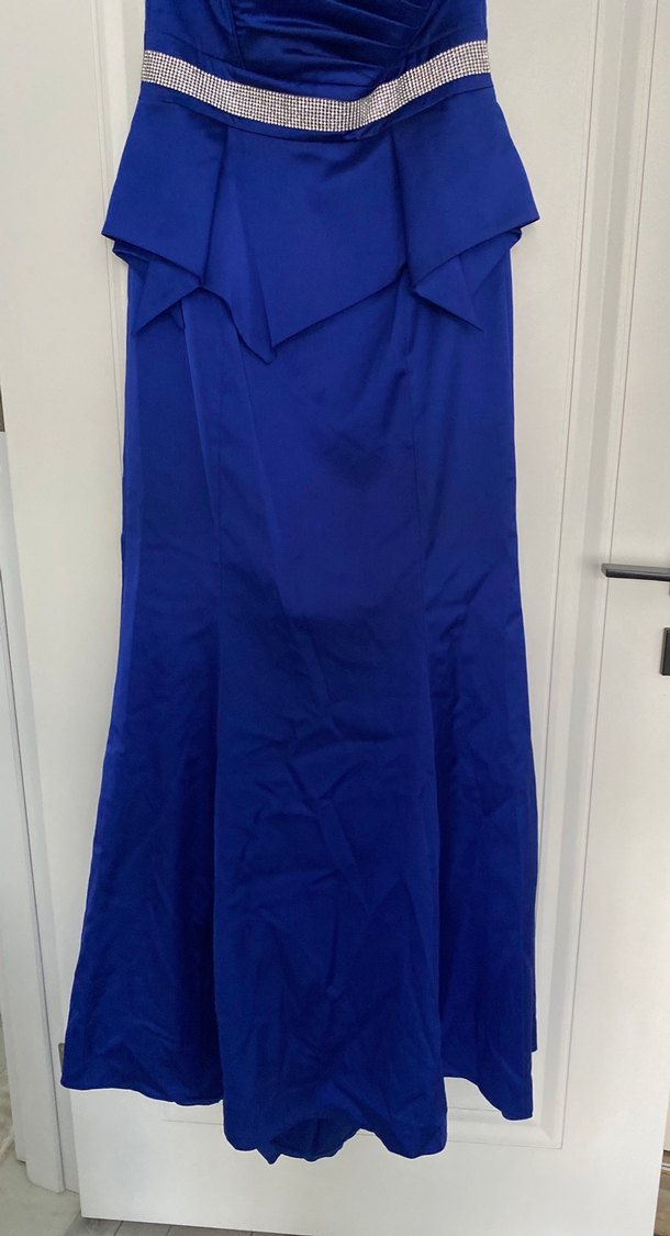 Mavi Drapeli Uzun Abiye Elbise - Görsel 2