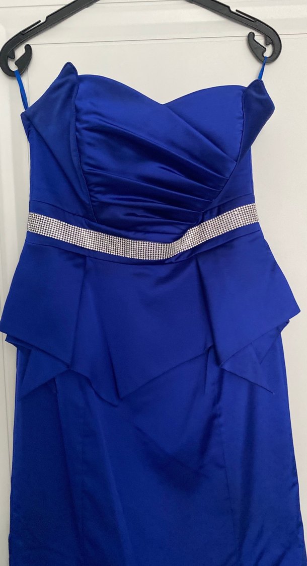 Mavi Drapeli Uzun Abiye Elbise - Görsel 3