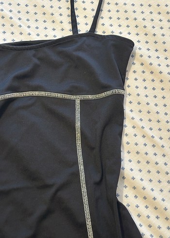 Siyah dikiş Detaylı Mini Elbise - Görsel 2