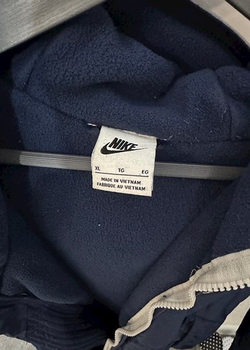 Erkek Mavi Kapüşonlu Nike Fermuarlı Mont - Görsel 4