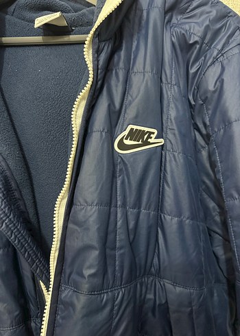 Erkek Mavi Kapüşonlu Nike Fermuarlı Mont - Görsel 5