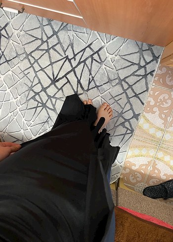 Siyah Drapeli Uzun Kadın Abiye Elbise - Görsel 3