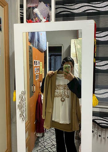 Bej Mini Kadın Blazer - Görsel 4