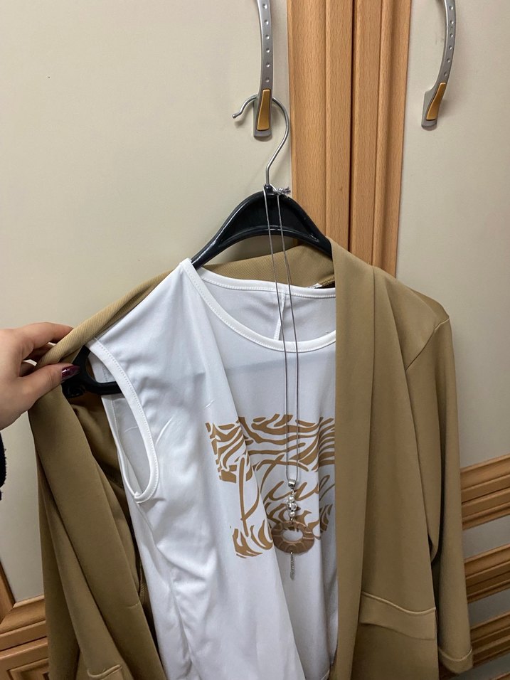 Bej Mini Kadın Blazer - Görsel 2