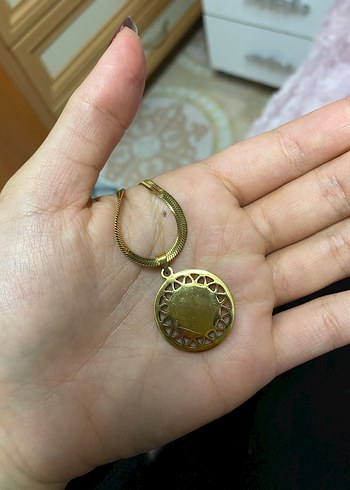 Atatürk baskılı Altın Renk Midi Kolye - Görsel 3