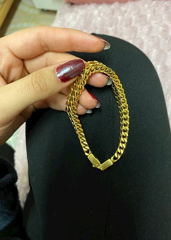 Zincir Detaylı Vintage Altın Bileklik - Görsel 2