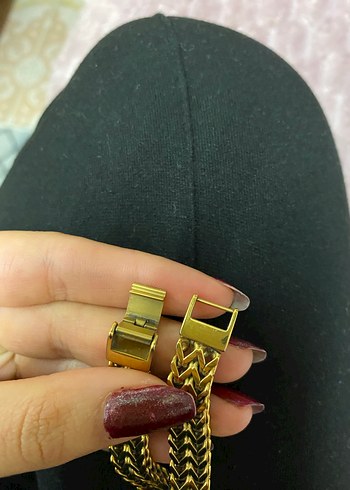 Zincir Detaylı Vintage Altın Bileklik - Görsel 3