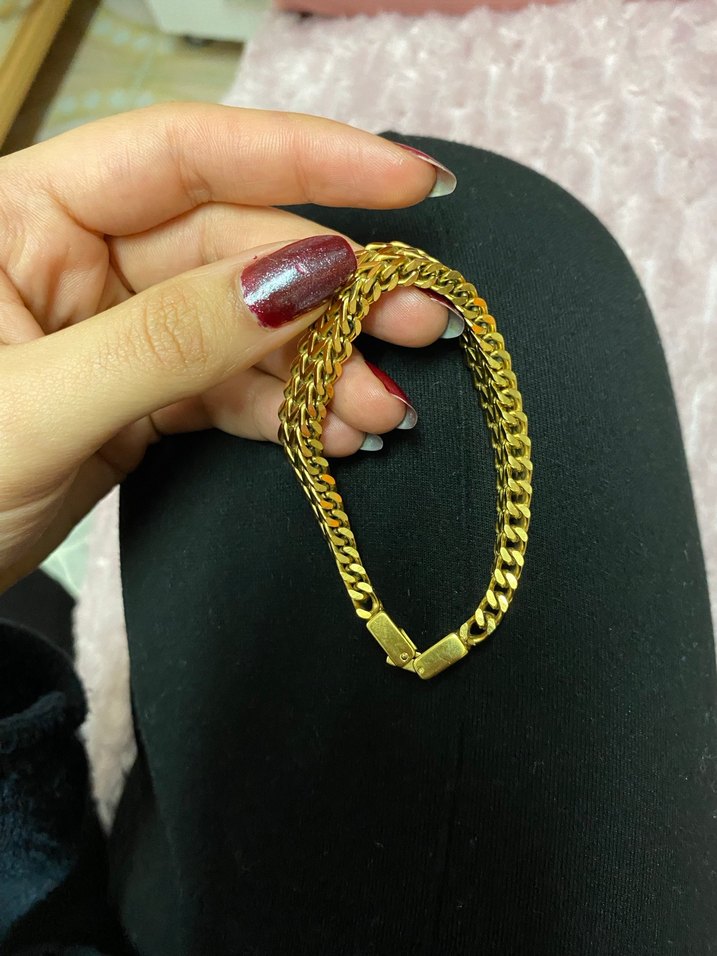 Zincir Detaylı Vintage Altın Bileklik - Görsel 2