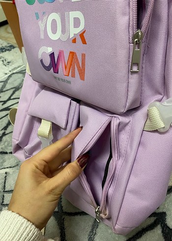 Pastel Mor Çocuk Okul Çantası - Görsel 2