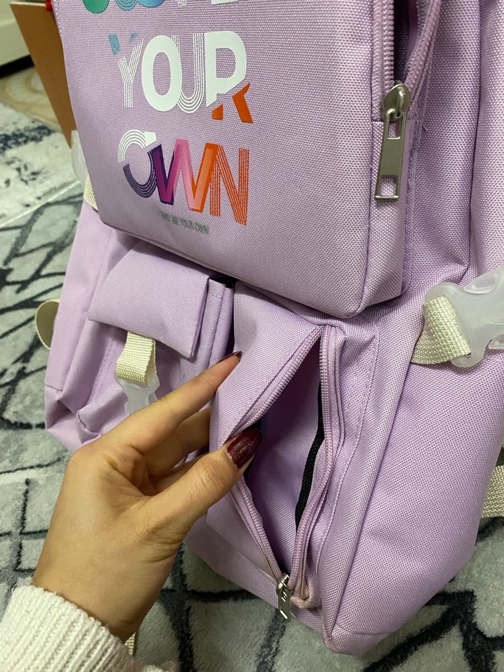 Pastel Mor Çocuk Okul Çantası - Görsel 2