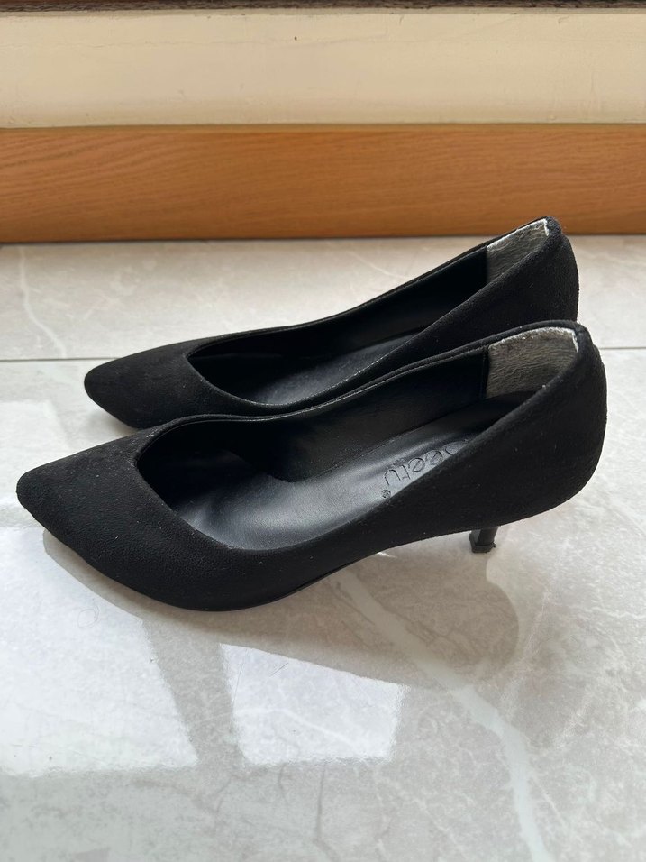 Siyah Minimalist Stiletto Topuklu Kadın Ayakkabı - Görsel 2