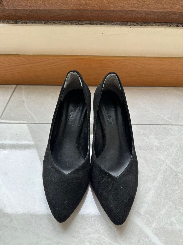 Siyah Minimalist Stiletto Topuklu Kadın Ayakkabı - Görsel 3