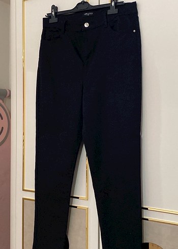 Kadın Siyah Denim Kemerli Midi Boy Pantolon - Görsel 3