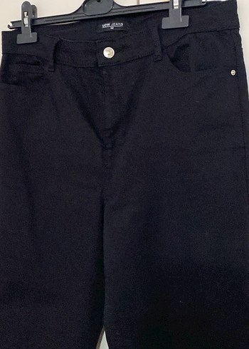 Kadın Siyah Denim Kemerli Midi Boy Pantolon - Görsel 2