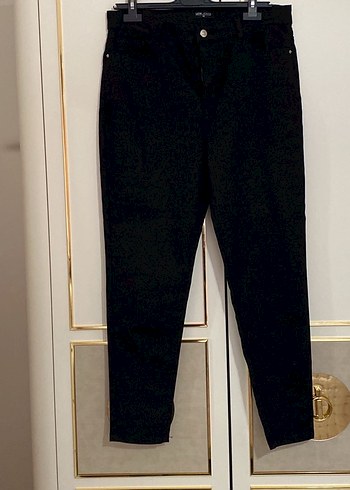 Kadın Siyah Denim Kemerli Midi Boy Pantolon - Görsel 6