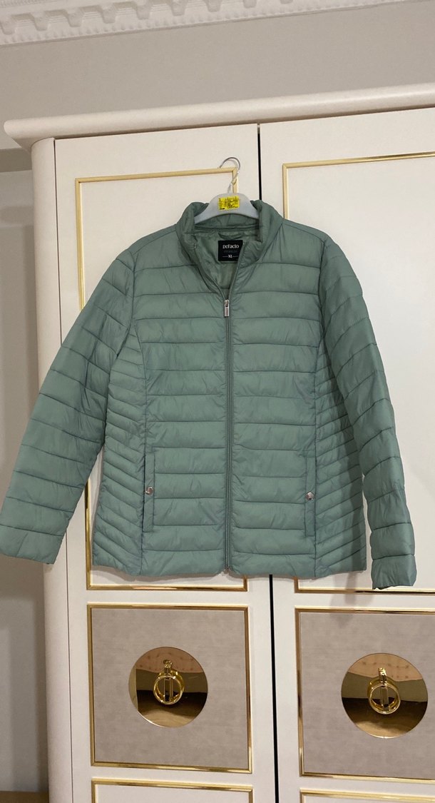 Yeşil Fermuarlı Kadın Mont - Görsel 4