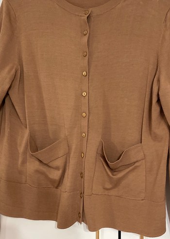 Kahverengi  Düğmeli Kadın Hırka - Görsel 5