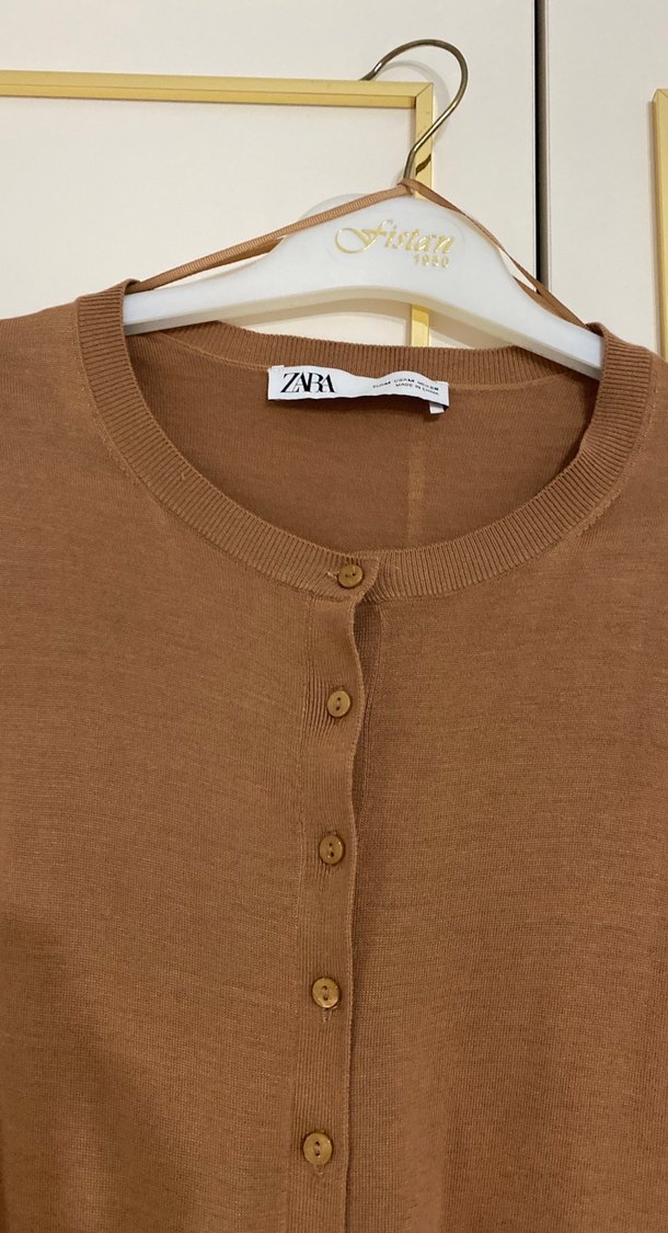 Kahverengi  Düğmeli Kadın Hırka - Görsel 2