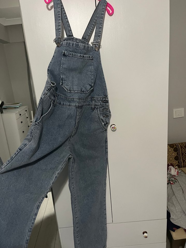 Kadın Kot Mini Tulum - Görsel 4