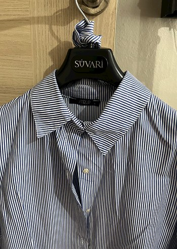 Düğmeli Uzun Kollu Çizgili Gömlek - Görsel 3