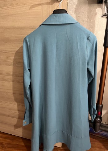 Mavi Uzun Kollu Kadın Gömlek - Görsel 2