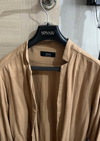 Bej Erkek Gömlek Uzun Kollu - Görsel 3