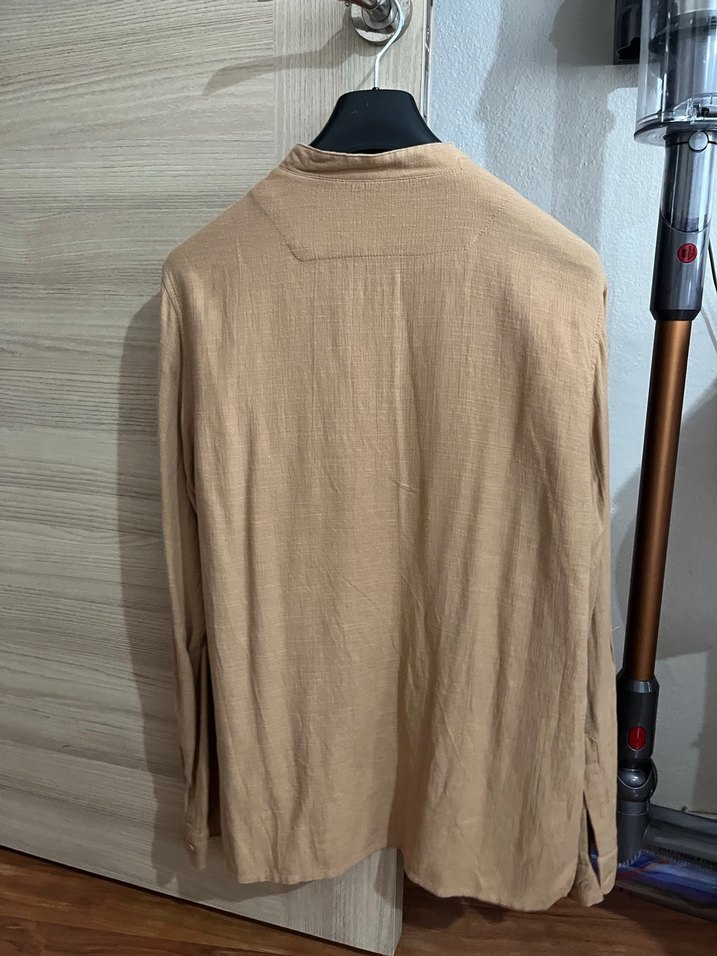Bej Erkek Gömlek Uzun Kollu - Görsel 2