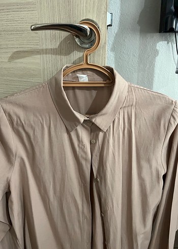 Bej Uzun Kollu Gömlek - Görsel 3