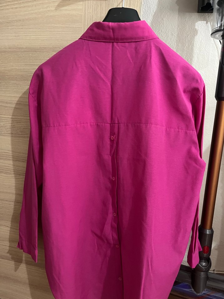 Pembe Düğmeli Kadın Gömlek - Görsel 2