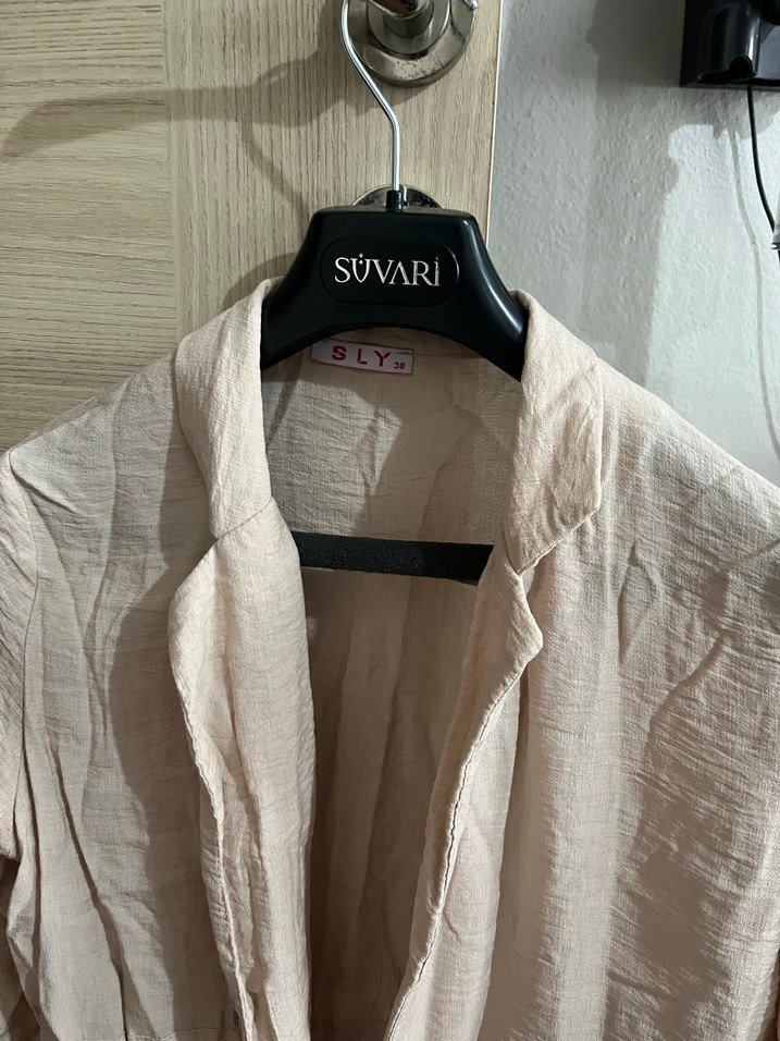 Bej Uzun Kadın Ceket - Görsel 3