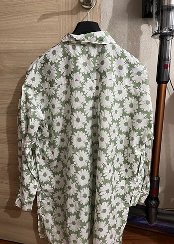 Yeşil Çiçek Desenli Uzun Kollu Gömlek - Görsel 2