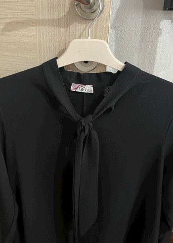 Siyah Uzun Kollu Drapeli Bluz - Görsel 3