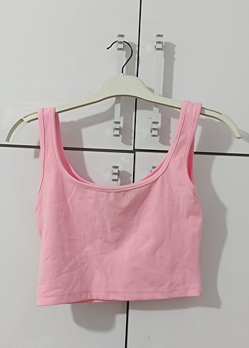 Kızlar için Dantelli Pembe Halter Yaka Atlet - Görsel 4