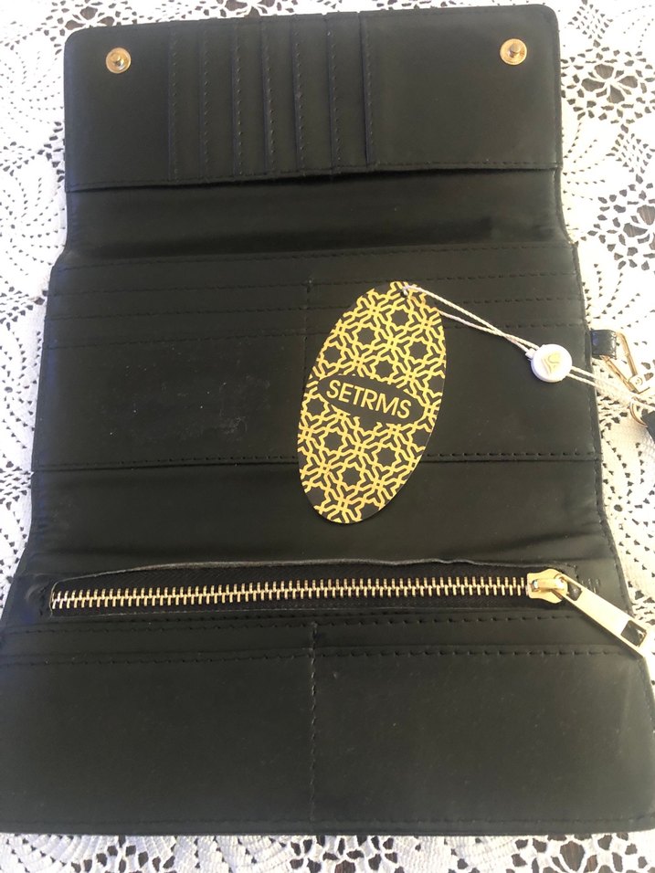 Yılan Desenli Siyah Deri Kadın Cüzdan - Görsel 2